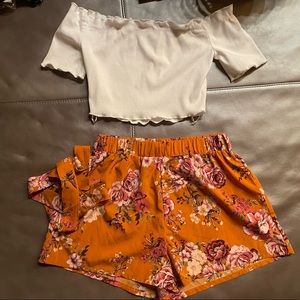 Two piece set with belt